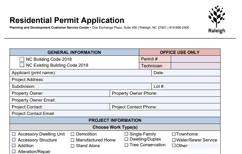 roof repair permit for raleigh nc